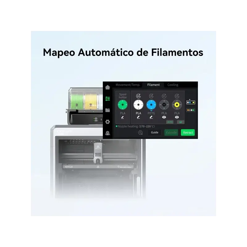 Creality CFS Sistema de Gestion de Filamentos - Capacidad para 4 Rollos - Almacenamiento de Filamentos a Prueba de Humedad - Det