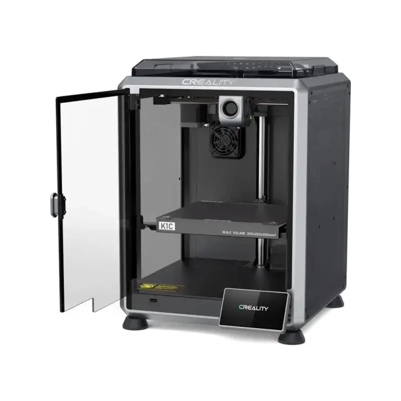 Creality K1C Impresora 3D Cerrada - Tamaño 22x22x25cm - Cuerpo de Aleacion de Aluminio y Cristal - Interfaz de Usuario Inteligen