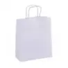 Apli Pack de 50 Bolsas Kraft - Alta Resistencia - Asas rizadas - Reutilizables y reciclables - Color Blanco