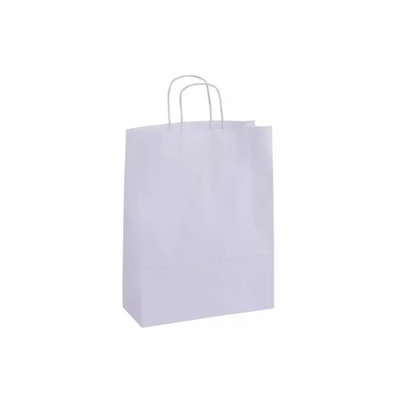 Apli Pack de 50 Bolsas Kraft - Alta Resistencia - Asas Rizadas - Reutilizables y Reciclables - Color Blanco