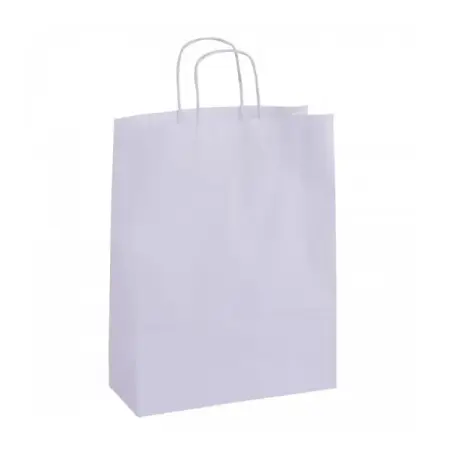 Apli Pack de 50 Bolsas Kraft - Alta Resistencia - Asas Rizadas - Reutilizables y Reciclables - Color Blanco