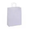 Apli Pack de 50 Bolsas Kraft - Alta Resistencia - Asas Rizadas - Reutilizables y Reciclables - Color Blanco